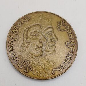 RARE  bronze commemorative medal  Saint Thomas More and Saint John Fisher.